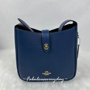 Coach Hadley Convertible Crossbody Bag In Leather/Gold/Deep Blue CW002 NWT